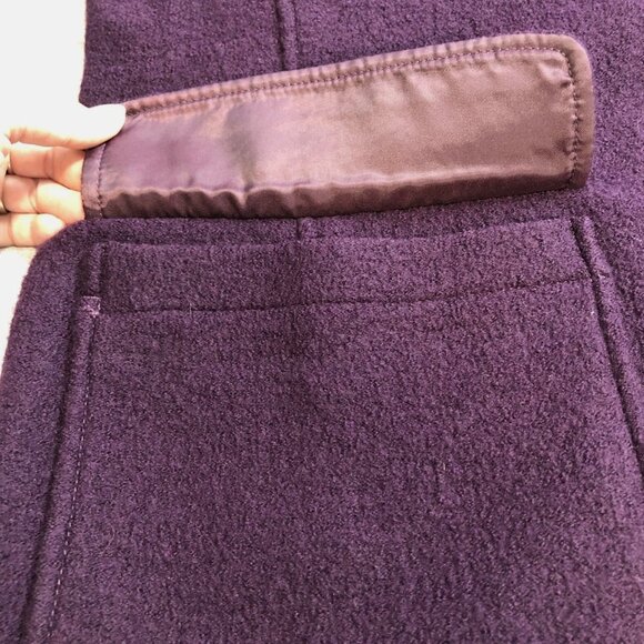 LL Bean PXL Petite XL Jacket unlined Italian boild 100% wool Barn Coat Bellandi - Picture 4 of 12